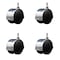 Service Caster 2'' Floor Safe Chrome Hooded Twin Wheel Caster 1/4 Threaded Stem, 4PK SCC-TS02S50D-NYU-BC-142058-4 - alternate 1